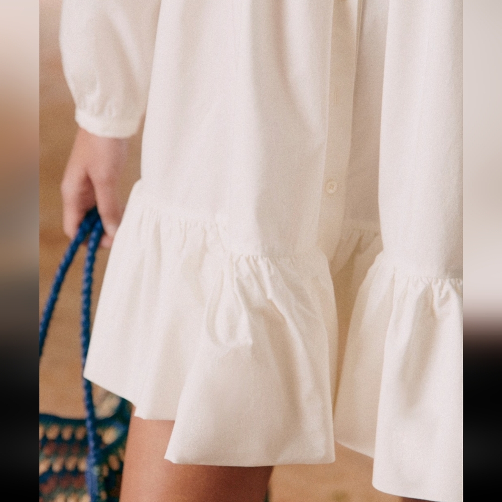 Sezane Hilma White 100% Organic Cotton Dress - Picture 4 of 6